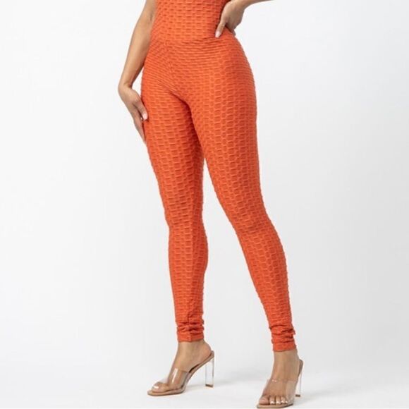 Orange Honeycomb Jumpsuit - Picture 7 of 10